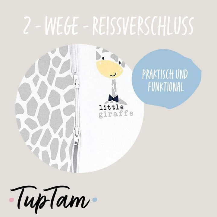 TupTam Baby Schlafsack mit Füssen Ganzjahresschlafsack OEKO-TEX zertifizierte Materialien 2,5 TOG 68