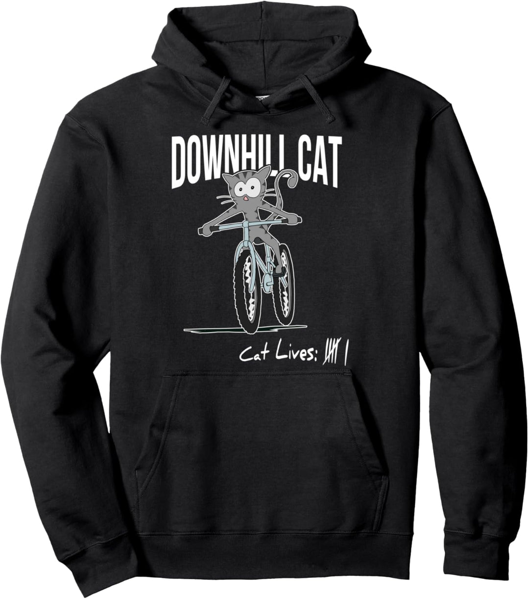Fahrrad Katze Katzenleben Downhill Cat MTB Bike Pullover Hoodie
