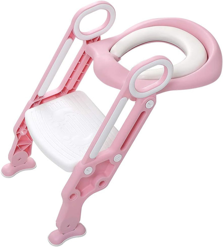 Toilettensitz Kinder mit Treppe, Kinder Toilettensitz Toilettentrainer, Weicher WC Sitz, Faltbar Kin