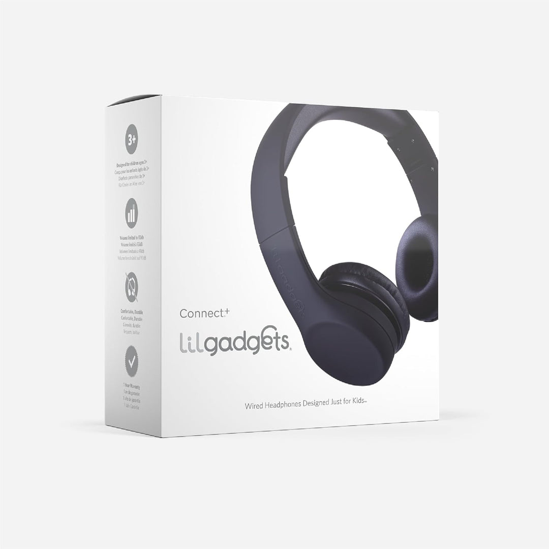 LilGadgets Connect+ Kinderkopfhörer mit Mikrofon, Lautstärkebegrenzung für sicheres Hören, Verstellb