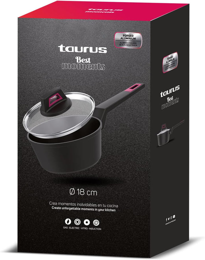 Taurus Best Moments Stieltopf 18 - Stieltopf aus Aluminiumguss, 18 cm Durchmesser, Ergonomischer Gri