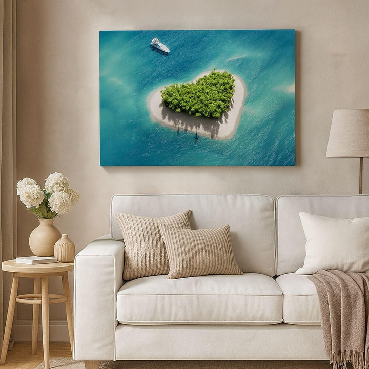 Bilder auf Leinwand 100x70cm Leinwandbild Sail Insel Meer Aussicht Natur Gross Wanddeko Bild Schlafz