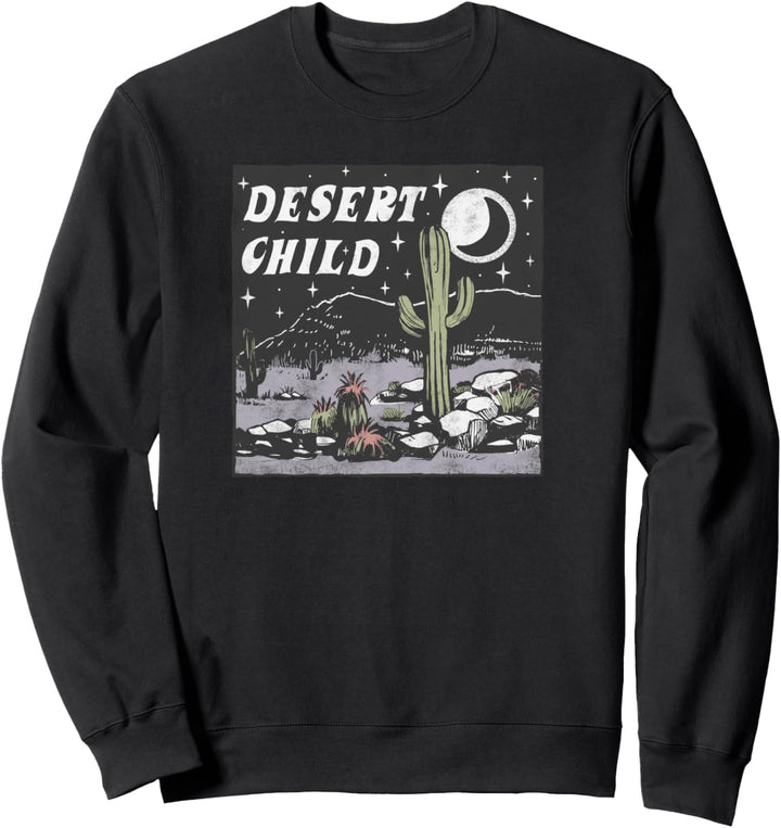 Trendy Desert Child Graphic Cactus Square Sweatshirt
