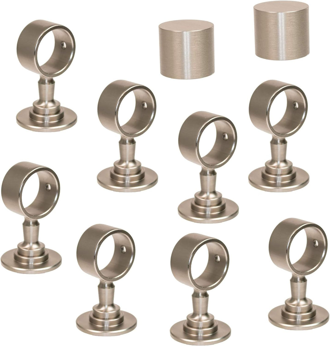 Handlaufseil Set 30mm - bestehend aus 2 Endkappen 8 Seilträger vernickelt und 8m "Nature Touch" Hand