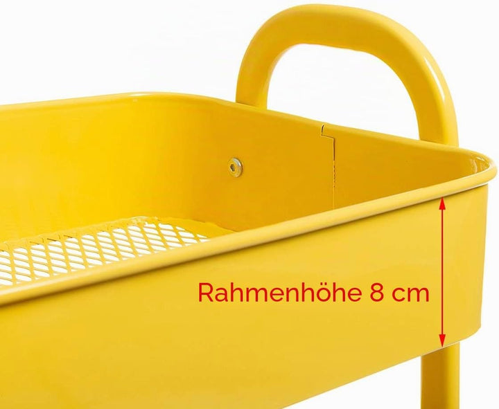 DOEWORKS Aufbewahrungswagen 3-Etagen Metall Utility Cart Rollwagen Organizer Wagen mit Rädern für Kü