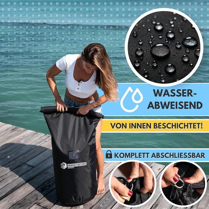 TWIVEE - 2 in 1 Rucksack Schutzhülle und Regenschutz - Flight Cover für Backpack - Flugzeug - Überzu