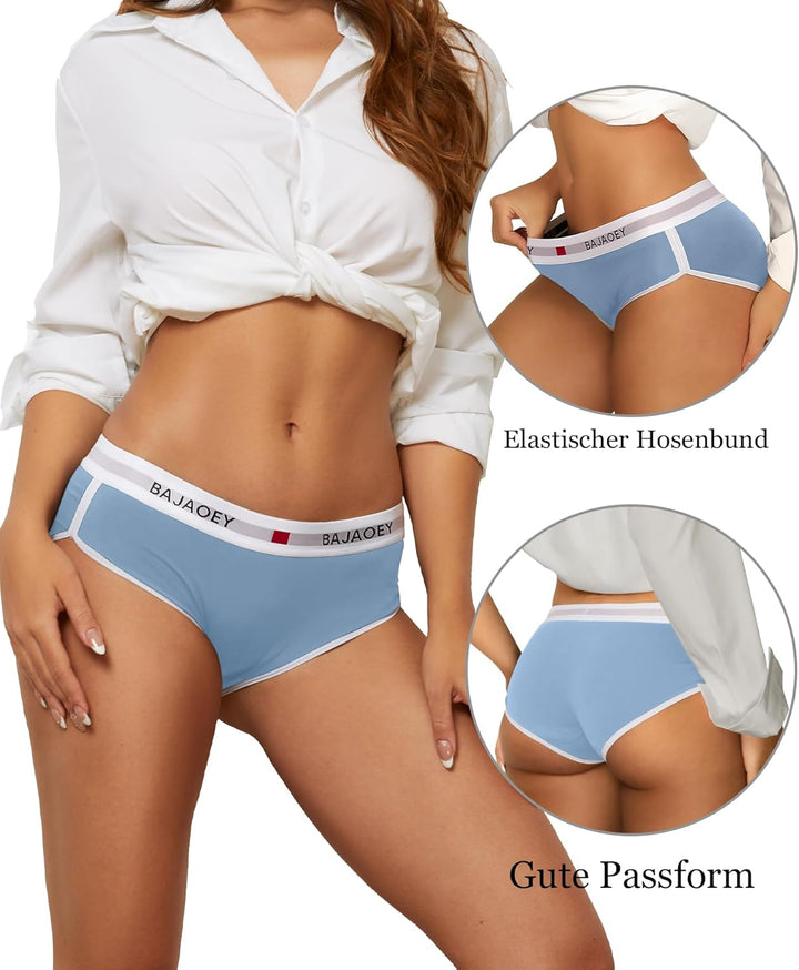 PHOLEEY Slip Unterhosen Damen Unterwäsche Feuchtigkeitsableitende Baumwolle Atmungsaktives Bikini Hö