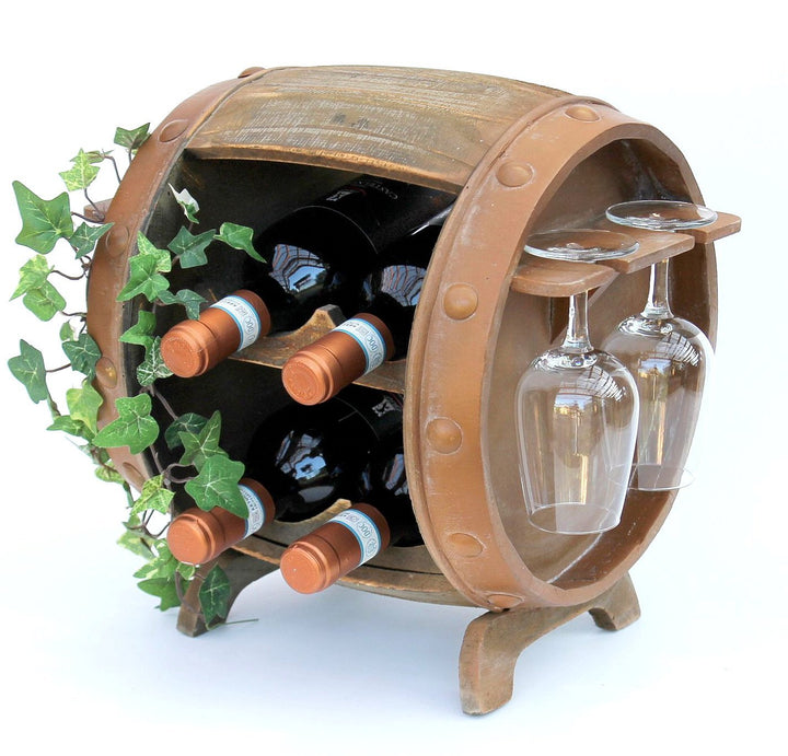 DanDiBo Weinregal Holz Weinfass Braun 33 cm 2110 Bar Flaschenregal Flaschenständer Klein Fass Holzfa