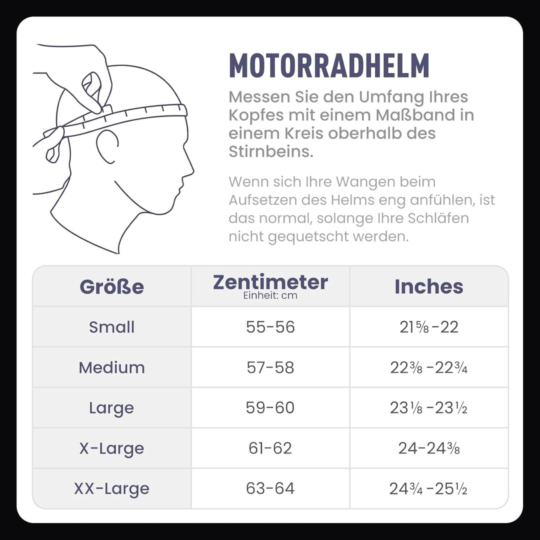 NENKI Integralhelm Motorradhelm, Street Mopedhelm Full-Face Helme mit Pinlock Anti-Beschlag-Stift un