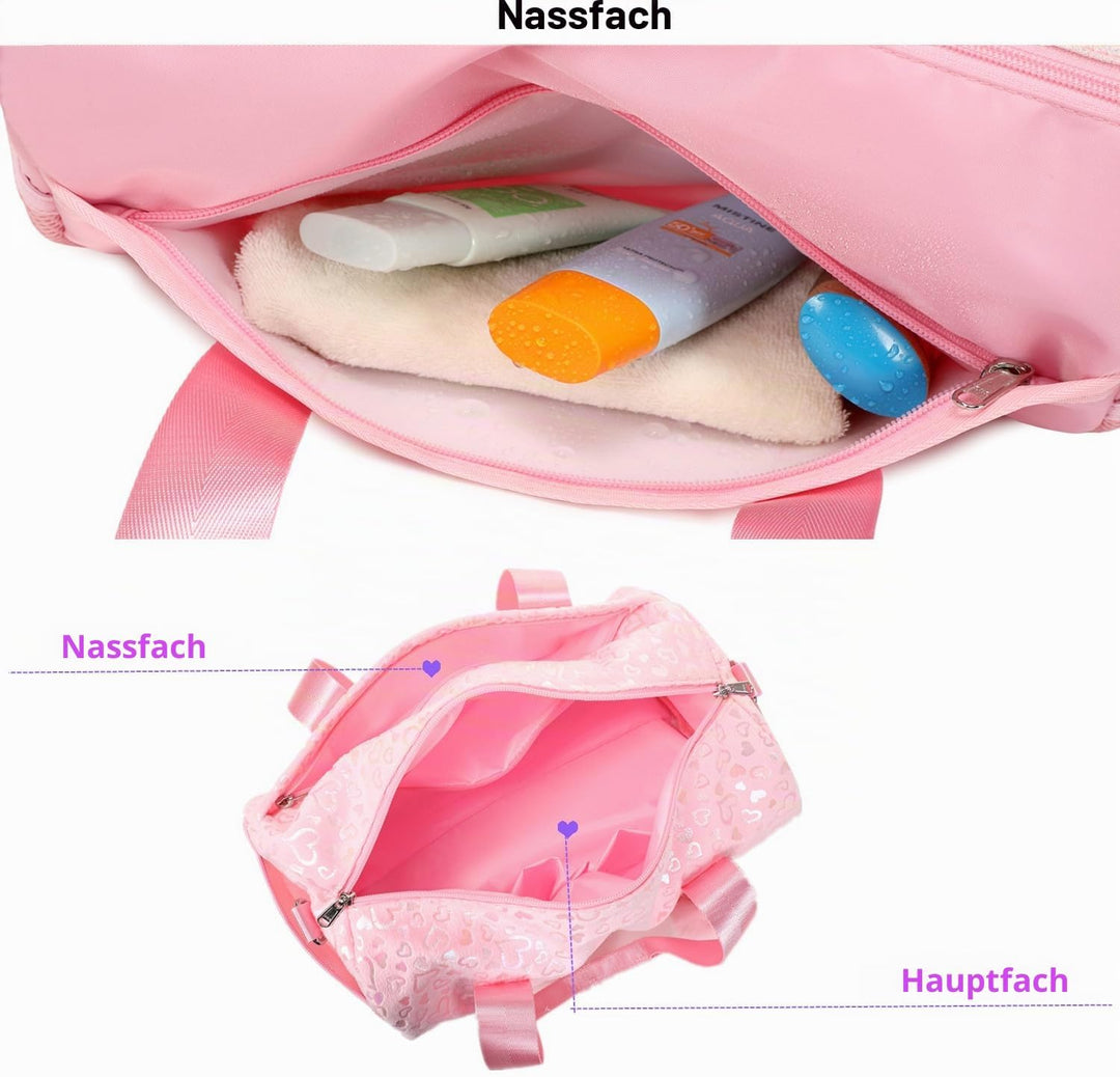 Jumpopack Rosa Balletttasche Mädchen mit Nassfach, Rosa
