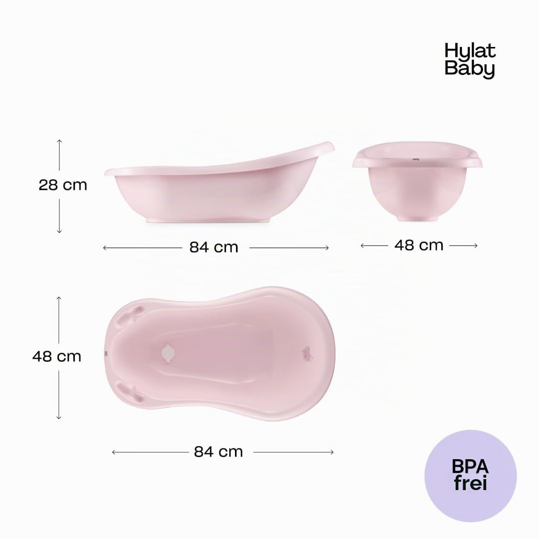 Hylat Baby - Hug Me Rosa - Babywanne mit Stöpsel - TÜV Rheinland zertifiziert - stabil und bequem, I