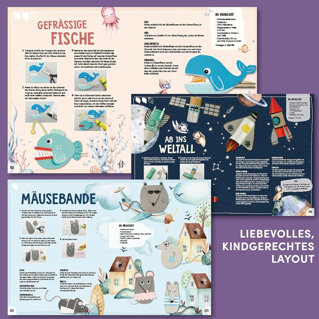 365 Rund-ums-Jahr-Bastelideen: Vielfältige Bastelideen für Kinder ab 4 Jahren, Gebundenes Buch