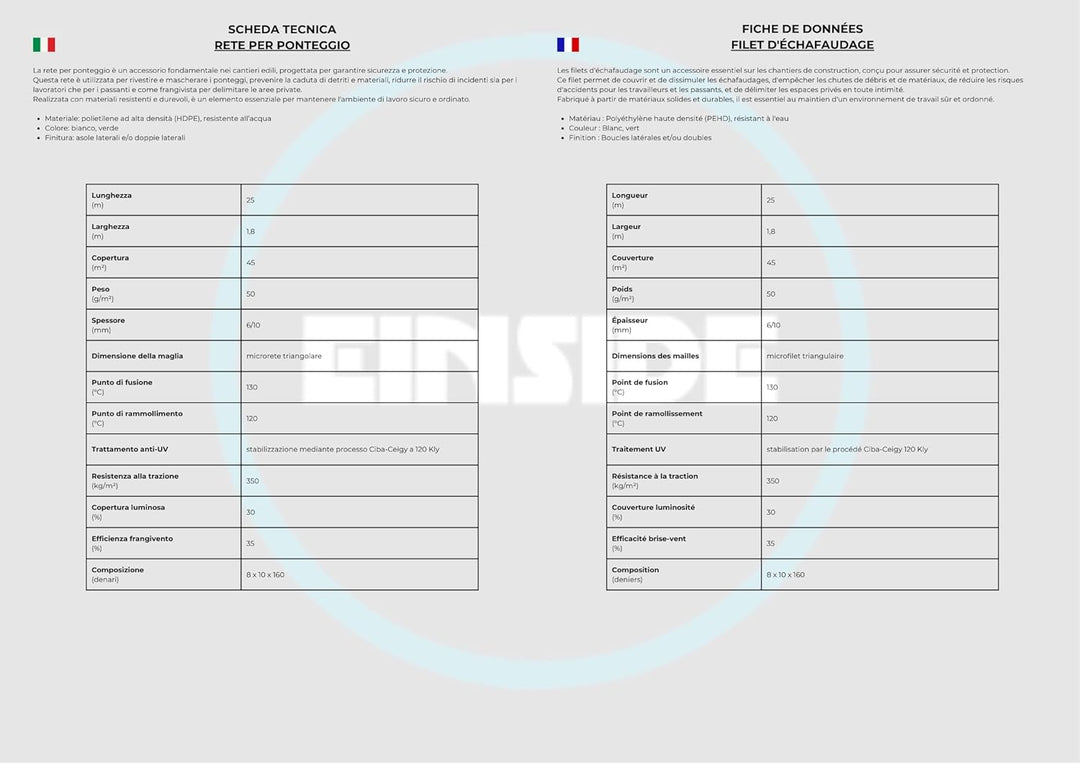 HDPE-Gerüstnetz, 1,8 x 25 m, Grün oder Weiss (5, Grün) 5 Grün, 5 Grün
