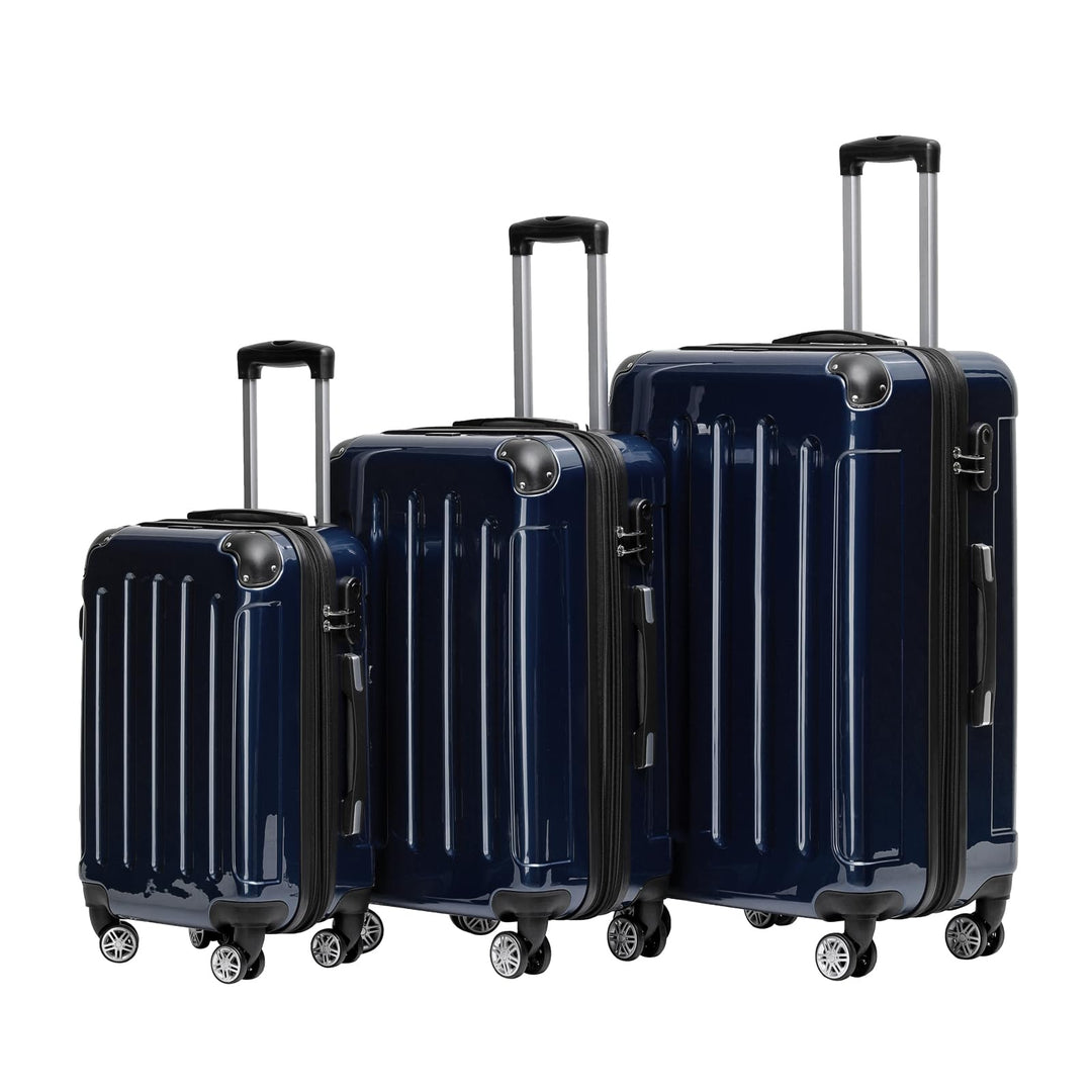 BEIBYE Zwillingsrollen 2048 Hartschale Trolley Koffer Reisekoffer in M-L-XL-Set in 17 Farben (Dunkel