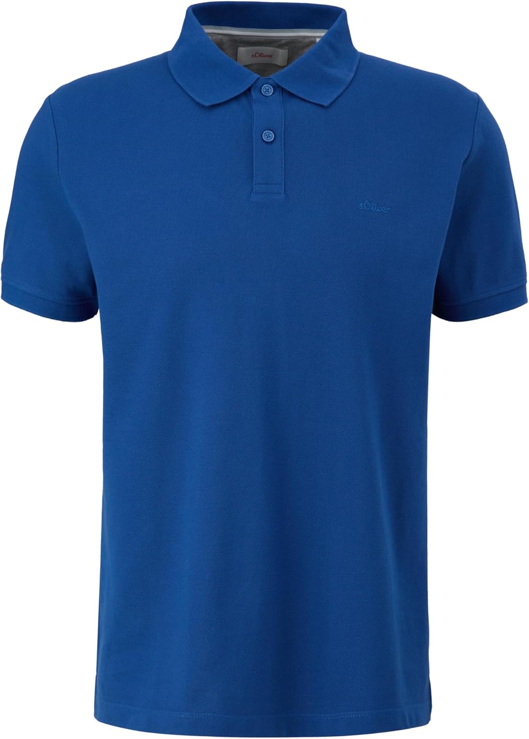 s.Oliver Piqué-Poloshirt mit Kontrastdetails und Logo Westlich S Blau, Westlich S Blau