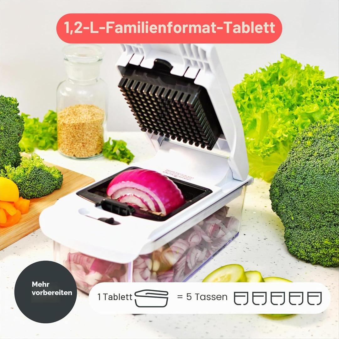 Fullstar Gemüseschneider und Mandoline Gemüsehobel - Julienne- und Würfelschneider für Gurken Zwiebe
