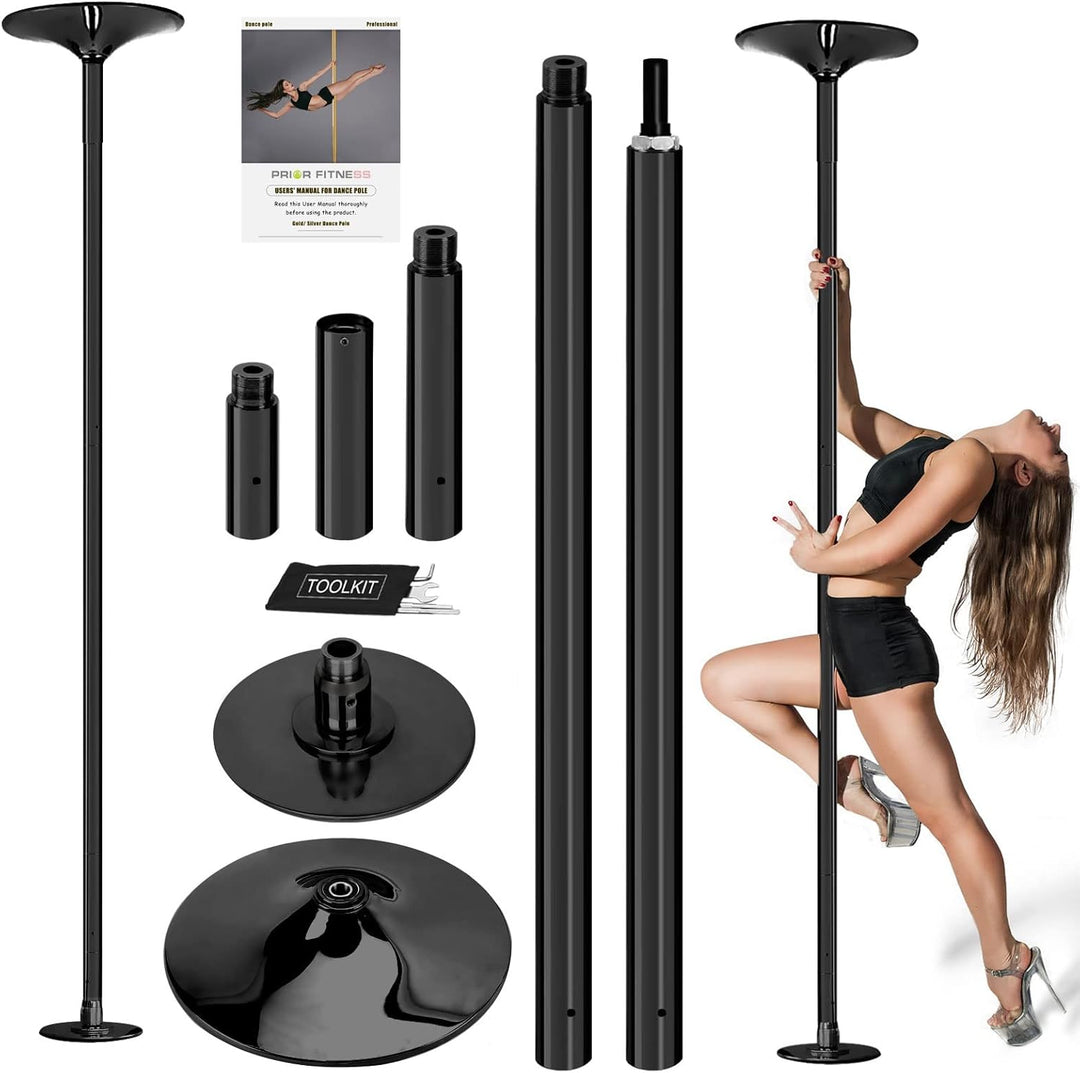 PRIOR FITNESS Pole Dance Tanzstange 45mm von 2,35 bis 2,74 m Höhenverstellbar,2 Modi: drehend/statis
