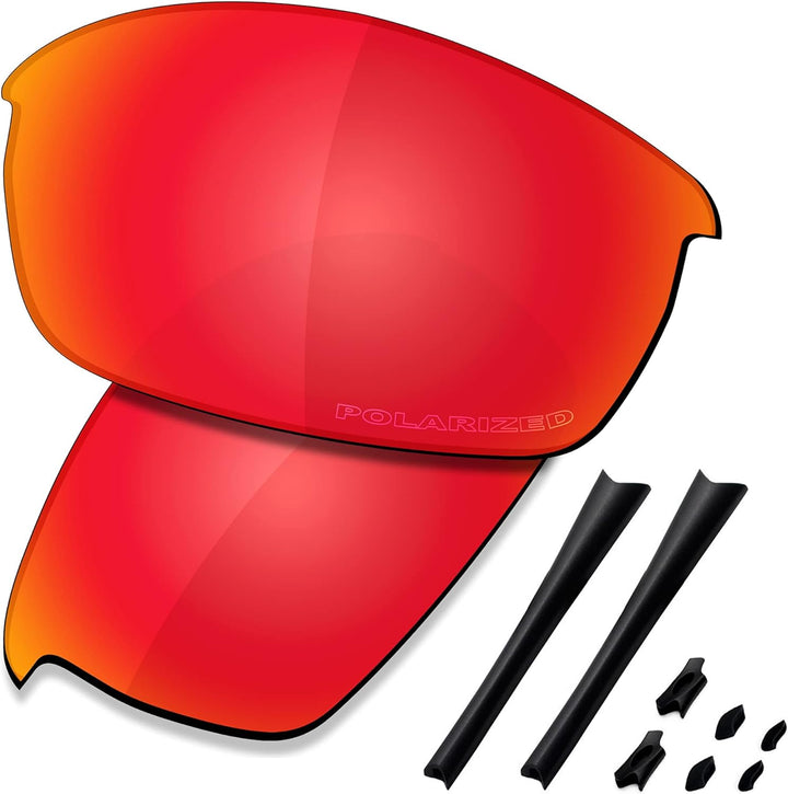 Saucer Premium-Ersatzgläser und Gummi-Kits für Oakley Flak Jacket Sonnenbrillen High Defense - Fire