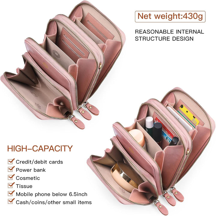 SENDEFN Handytasche zum Umhängen - Handy Umhängetasche Damen Handytasche Leder Handytasche mit Geldb