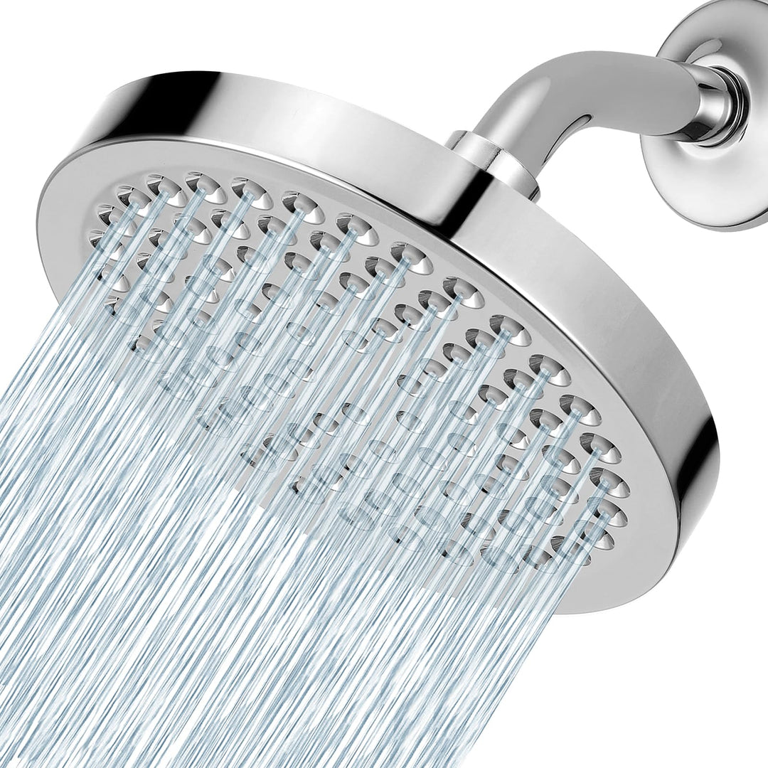 Voolan Hochdruck Regendusche, 15cm Fester Regenduschkopf, Luxuriöser Brausekopf mit Chrom-Finish, Ei