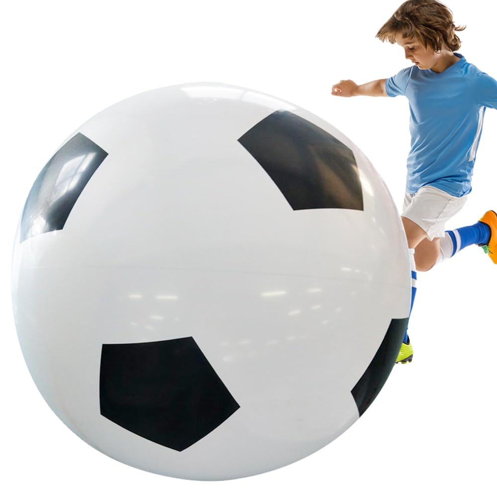 Fussball Ø 100 cm Gross, Riesen Aufblasbarer Wasserball, Aufblasbarer Riesen-Ball aus Robustem Gummi