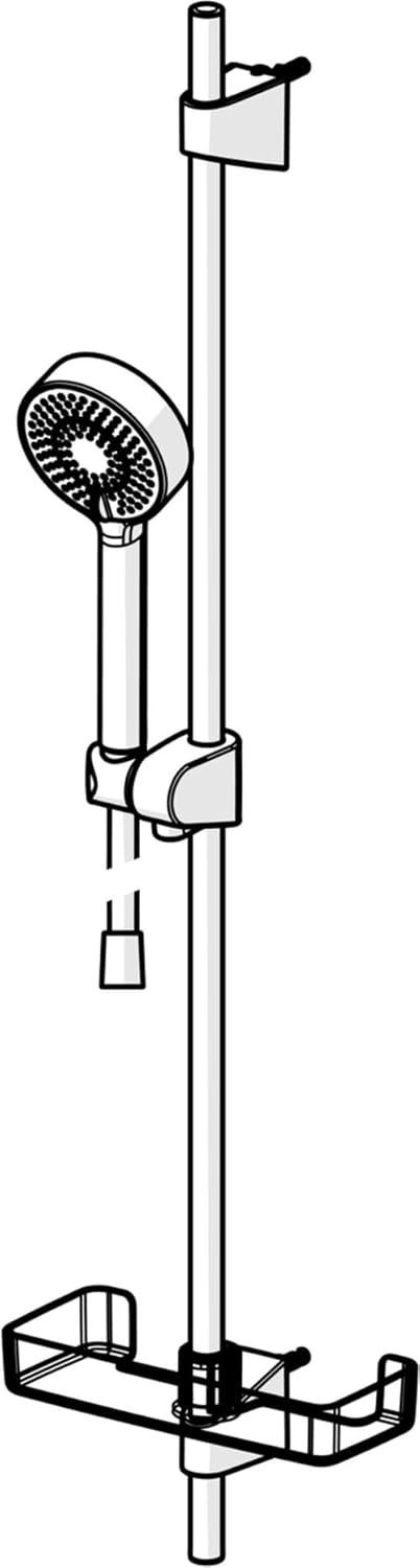 HANSA BASICJET Duschgarnitur | Duschkopf mit Schlauch und Duschstange I Duschbrause 3-strahlig | Dus