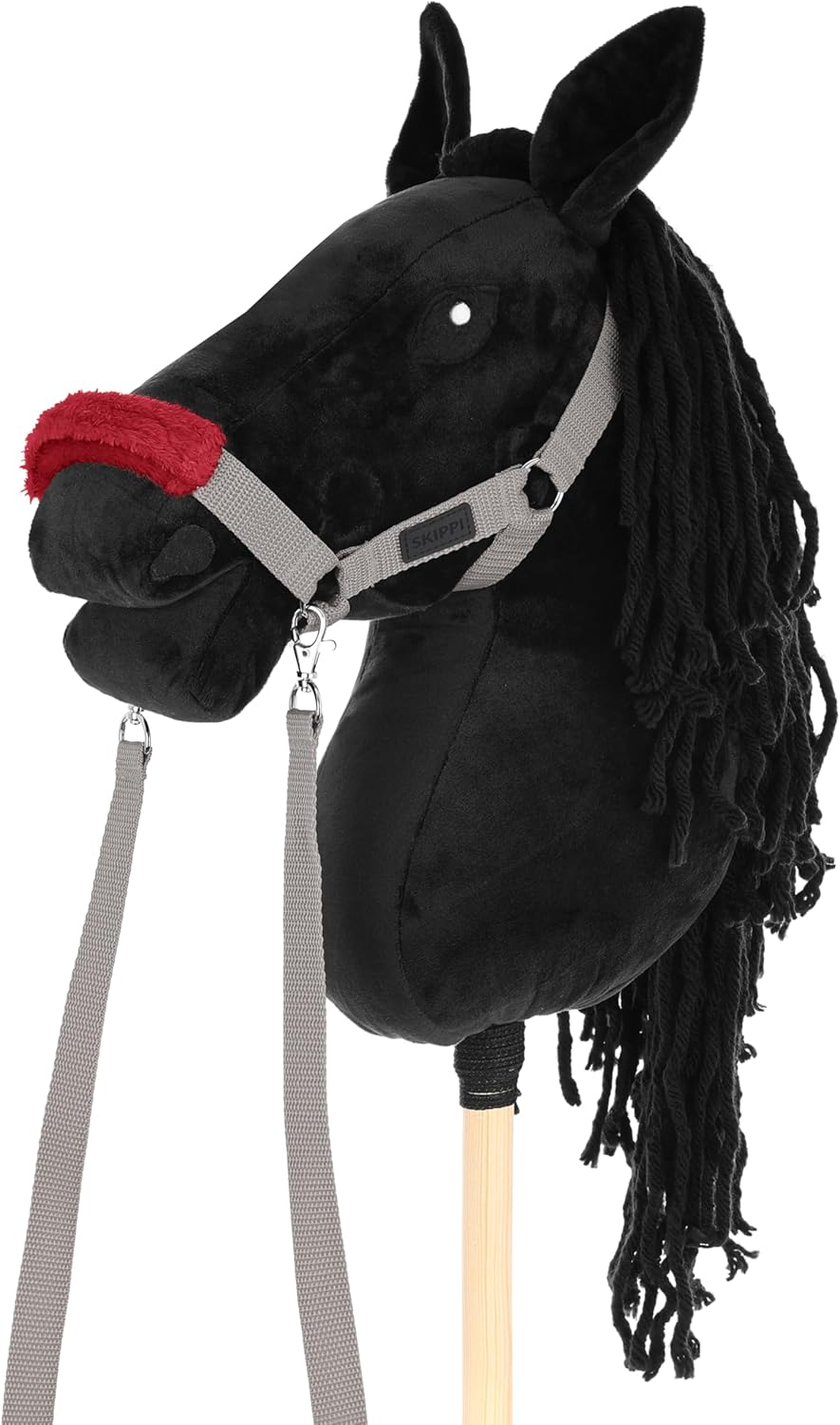 SKIPPI Halfter für Hobby Horse - Grau, Hobby Horse Zubehör, Zügeln und 2 Polster im Set, Universalgr