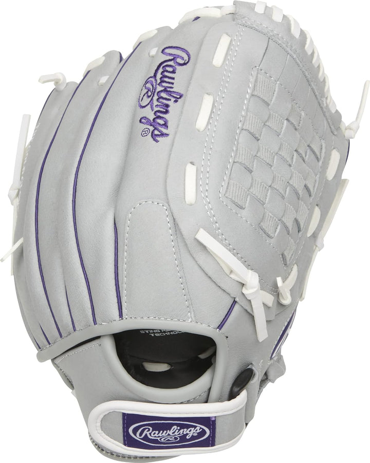 Rawlings Sure Catch Softball-Handschuh-Serie | Jugend | Mehrere Stile Rechte Hand Wurf 30,5 cm Viole