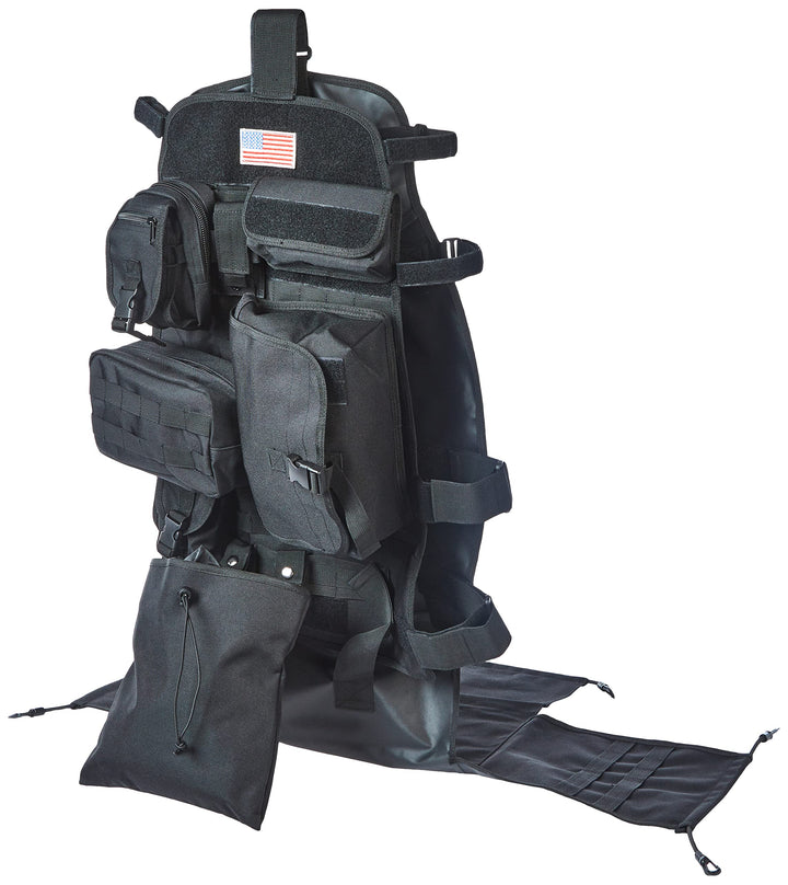 Rugged Ridge 13236.01 Cargo Seat Covr Frt Blk Y/T/Jk Schwarz, Schwarz