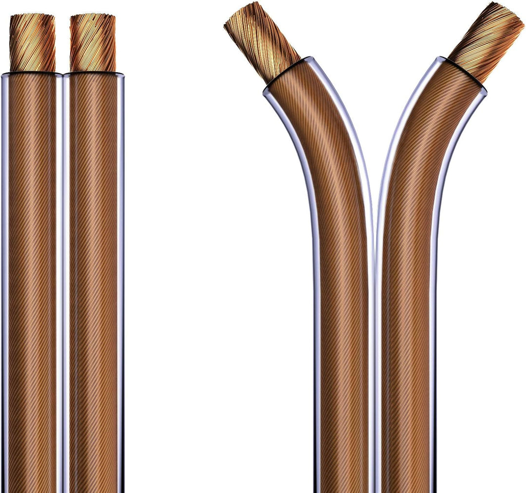 PureLink Lautsprecherkabel OFC 2x2,50mm², (0,20mm), 30,0m, transparent mit roter Kennlinie, Set mit