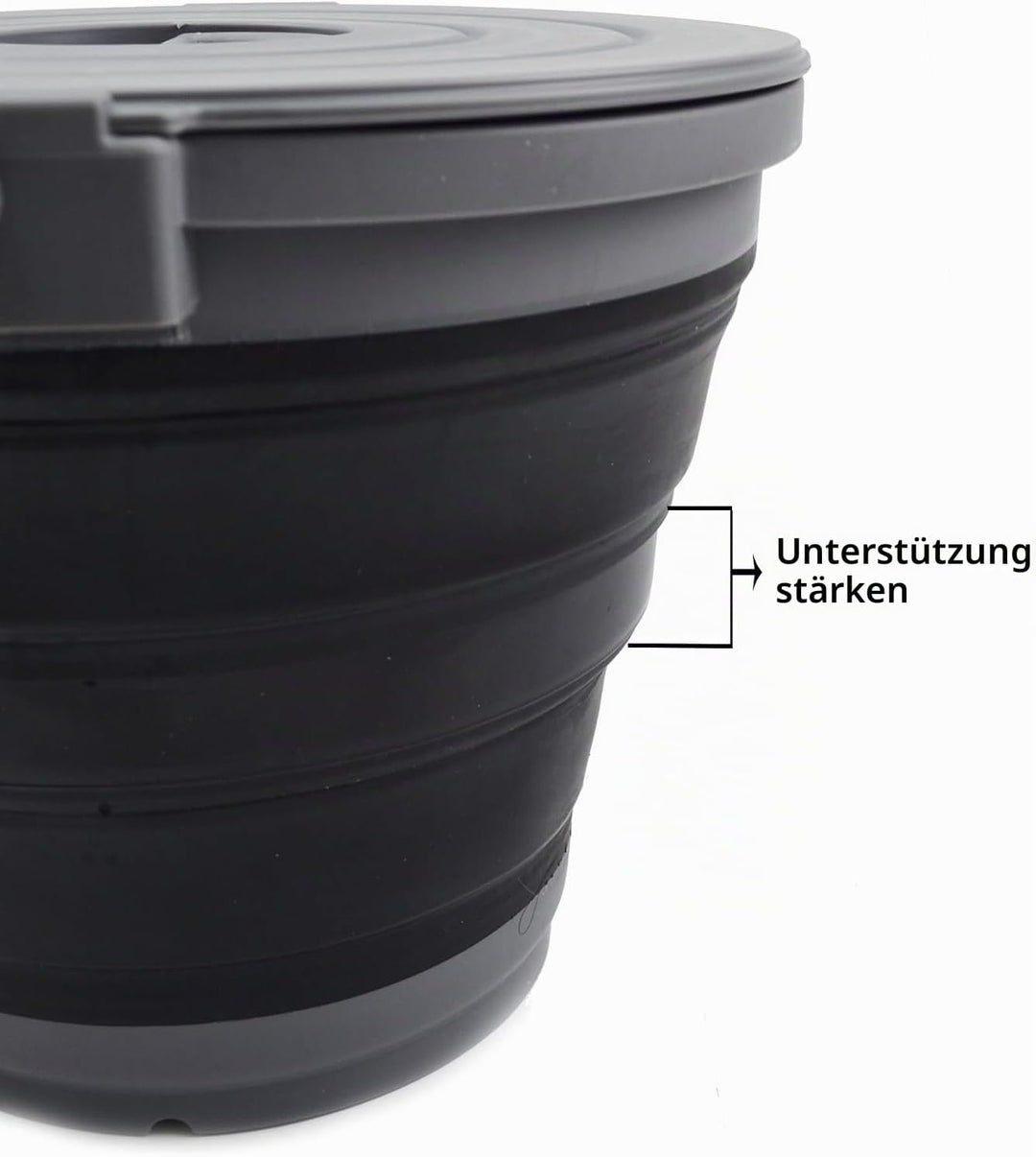 SAMMART 10L zusammenklappbarer Angeleimer mit verschliessbarem Deckel–Faltbare runde Wanne–tragbarer