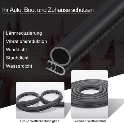 Auto Türdichtung 3 Meter Gummidichtung Türdichtungen Dichtungsprofil Universelle Schalldämmung Koffe