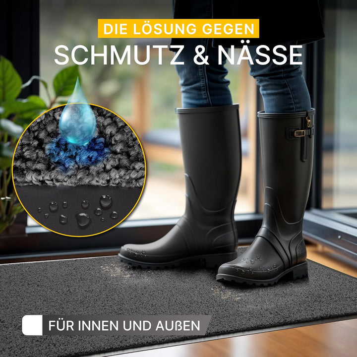 Entrando Fussmatte 90x150 cm flach & waschbar – Schmutzfangmatte für Eingangsbereich, Innenraum & üb