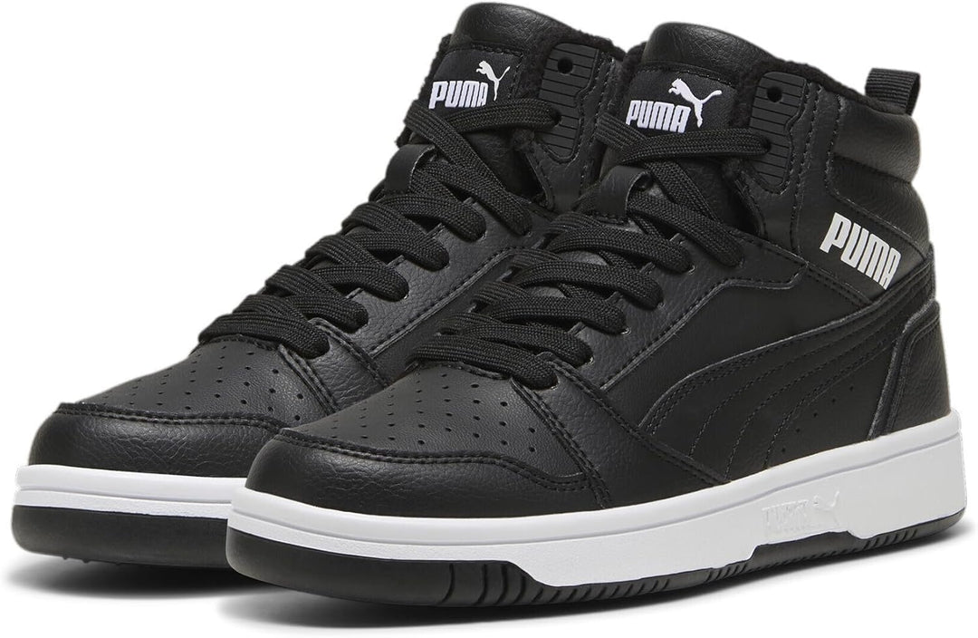 PUMA Unisex Kinder Rebound V6 Mid WTR Jr Sneaker 39 EU Shadow Gray Puma Black Puma White, 39 EU Shad