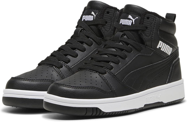 PUMA Unisex Kinder Rebound V6 Mid WTR Jr Sneaker 39 EU Shadow Gray Puma Black Puma White, 39 EU Shad