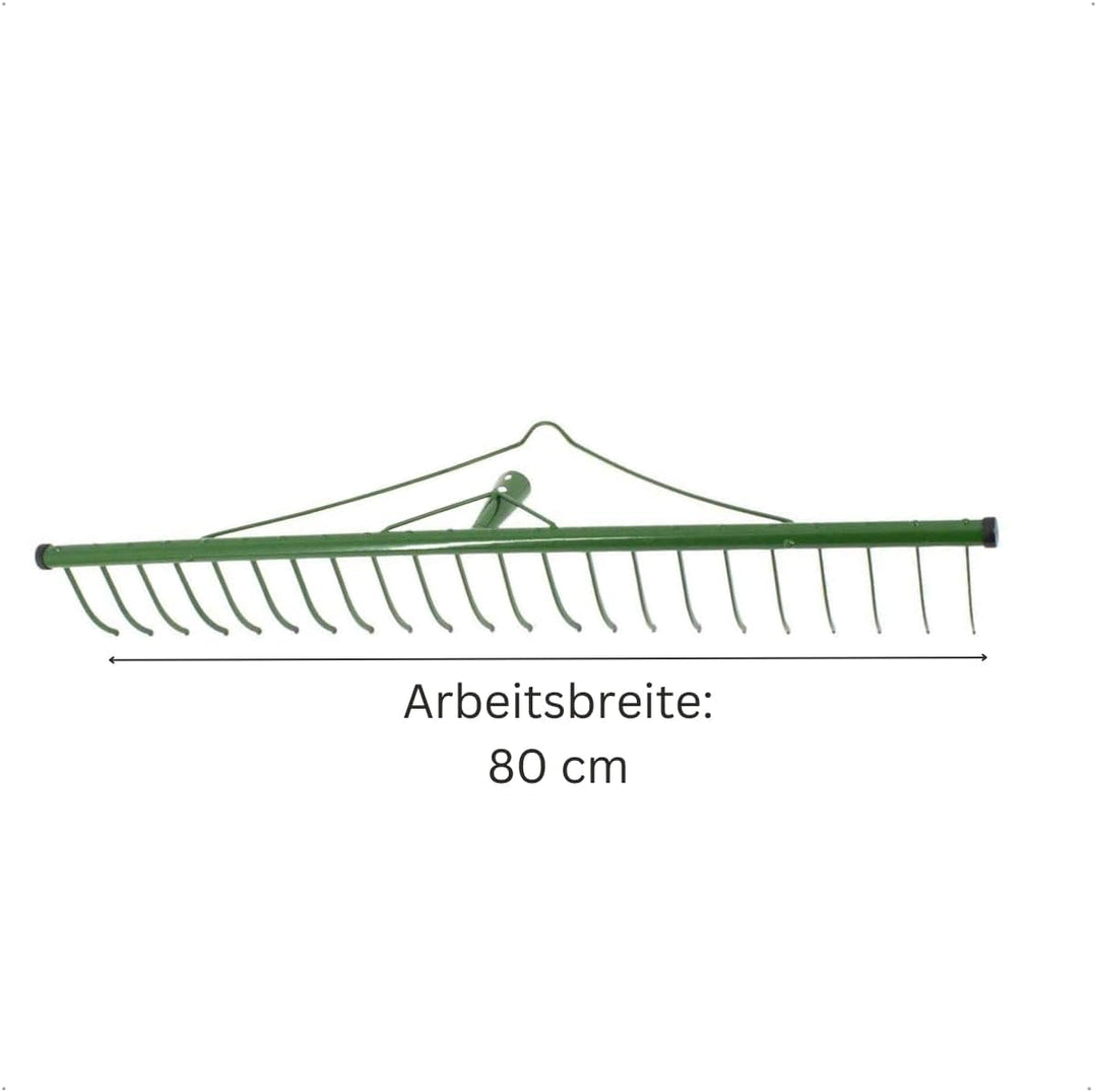 Rekord Heurechen mit 22 Zinken Breite 80 cm aus Stahl, pulverbeschichtet - ohne Stiel, Laubrechen, R