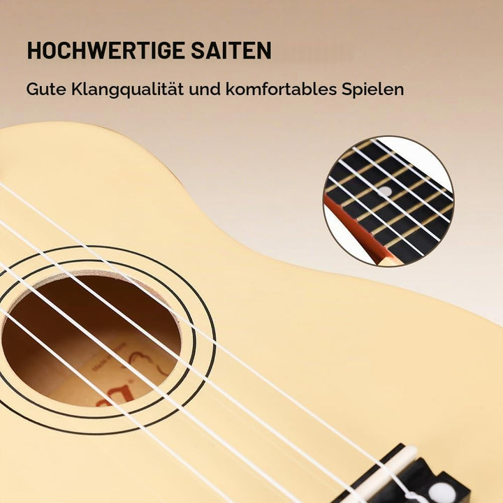 Winzz Sopran Ukulele Starter Kit für Anfänger, mit Tasche, Clip-On Tuner, zusätzlichen Saiten, Gurt,