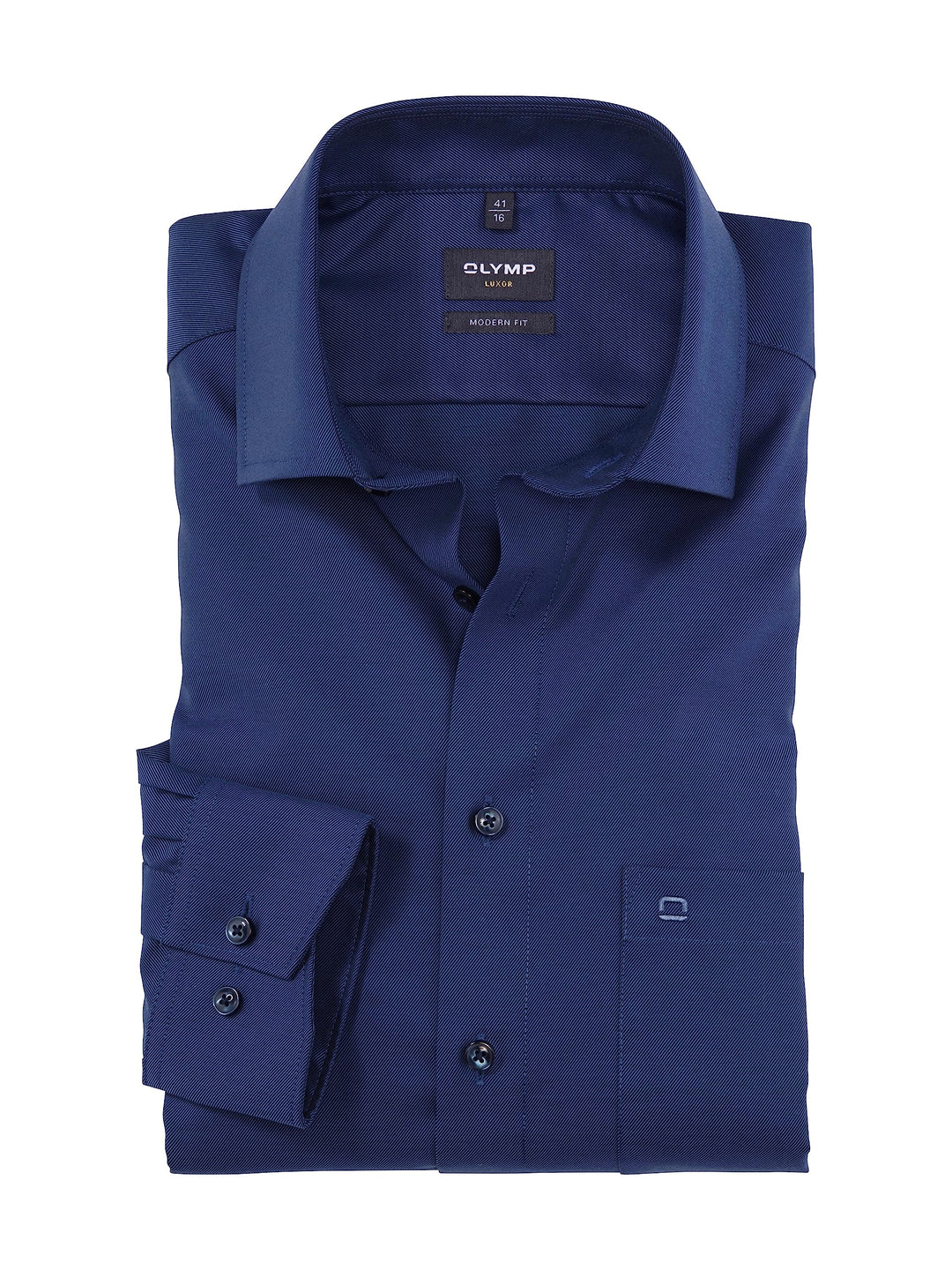 OLYMP Herren Businesshemd Langarm Luxor,Twill,modern fit,Global Kent 37 Rauchblau 13, 37 Rauchblau 1