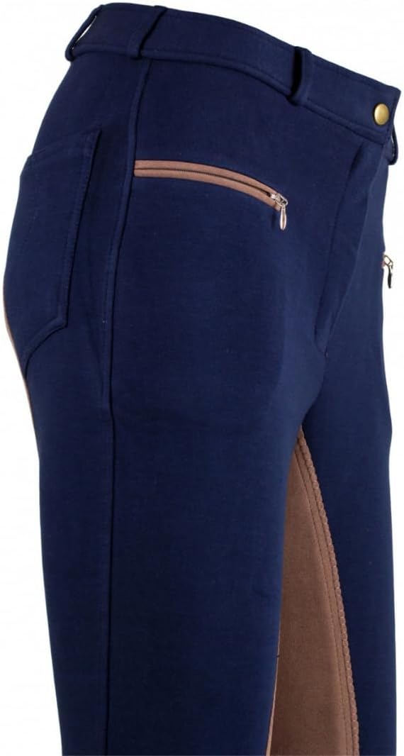 RL24 Damen Reithose Vollbesatz Flex BASICLINE 42 Dunkelblau/Hellbraun, 42 Dunkelblau/Hellbraun