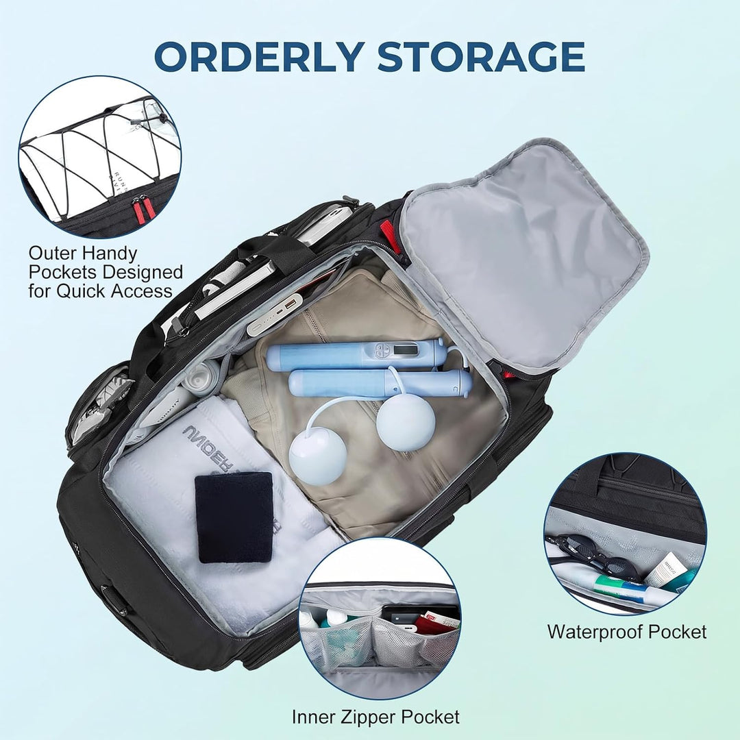40L Sporttasche für Herren &amp; Damen 3-IN-1 Reisetasche mit Schuhfach und Nassfach als Rucksack tragba