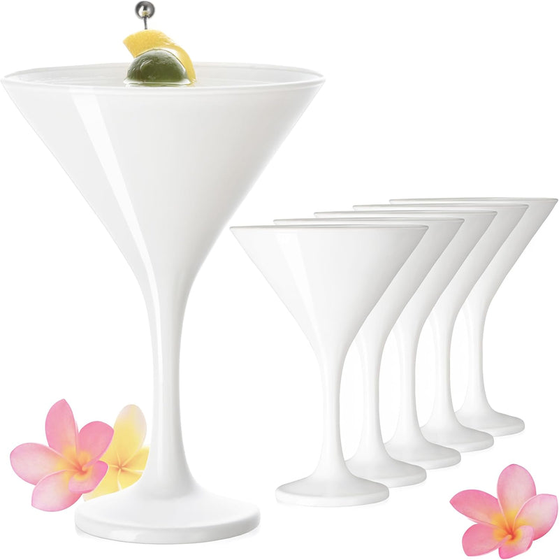 PLATINUX Weisse Martini Gläser 150ml Set 6-Teilig aus Glas Cocktailgläser Bargläser Martini Glas Coc