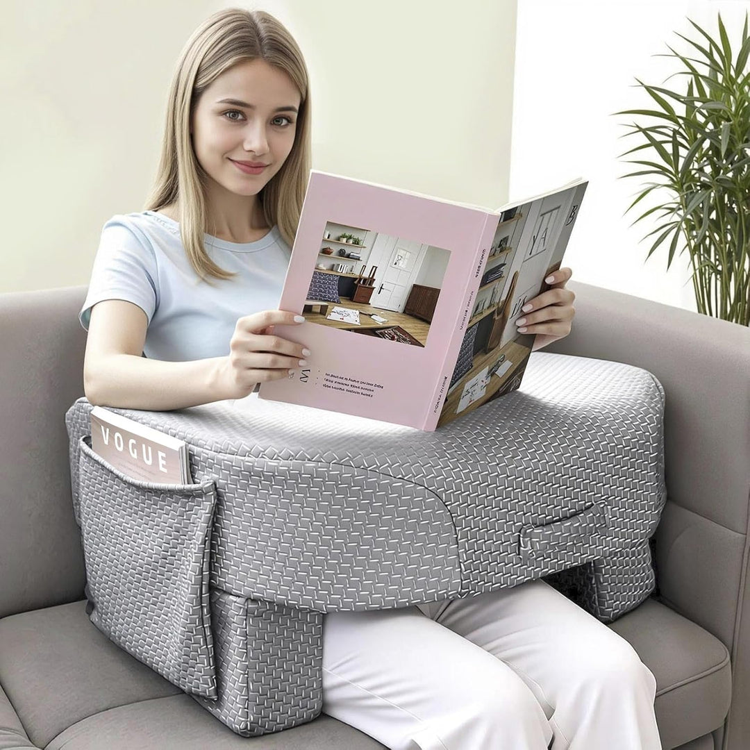 Babenest 26D Schwamm Spiel Schoss Lesekissen zum Lesen, Spielen und Häkeln, Bücherkissen für Bücher,