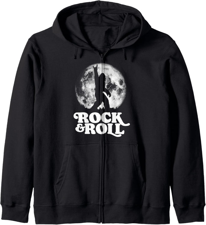 Rock n' Roll! Bigfoot Sasquatch & Full Moon Kapuzenjacke