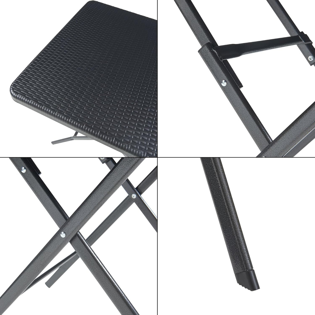 [en.casa] Klapptisch Mark Gartentisch Campingtisch klappbar 78 x 78 x 74 cm quadratisch Picknicktisc