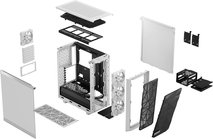 Fractal Design Meshify 2 Compact White TG Clear Tint - RGB, FD-C-MES2C-08 RGB White TG Clear Tint