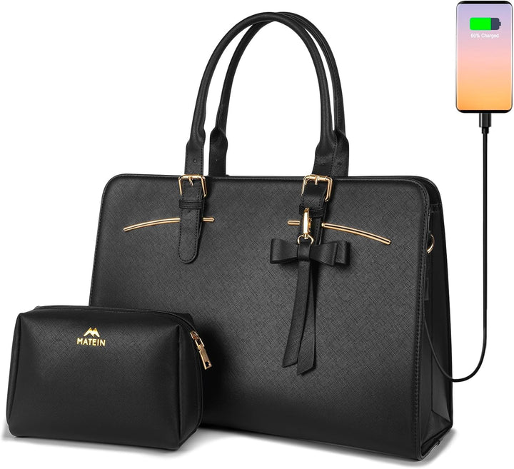 MATEIN Business Taschen Damen, Laptoptasche Elegant Aktentasche Arbeitstasche Büro Handtasche Leder