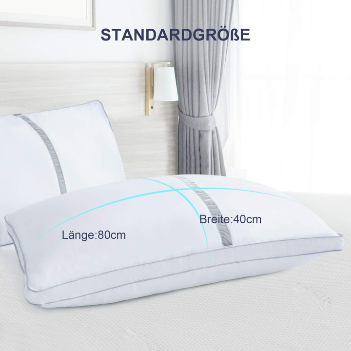 BedStory Kopfkissen 40×80, 2er Set Kissen 40×80 aus 2×850g Mikrofaser, Hotel Qualität Schlakissen mi