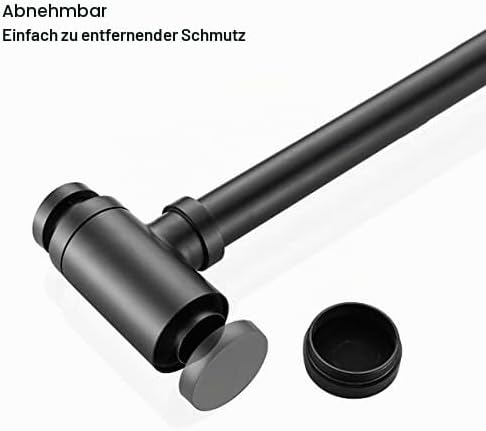 Siphon Schwarz 1 1/4" x Ø 32 mm Edelstahl Syphon Geruchsverschluss Verstellbar Universal Röhrensipho