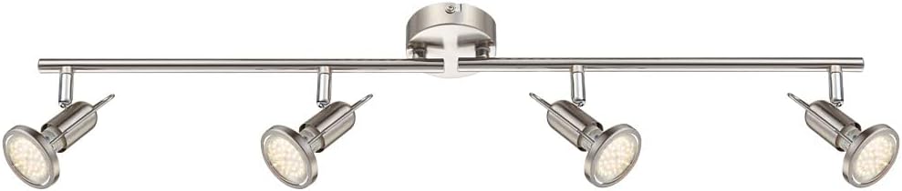 Spotleiste Leuchte Deckenlampe Leuchte Wohnzimmerleuchte Schlafzimmer, 4 flammig Spots beweglich, Ni