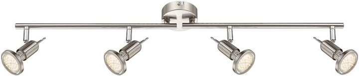 Spotleiste Leuchte Deckenlampe Leuchte Wohnzimmerleuchte Schlafzimmer, 4 flammig Spots beweglich, Ni